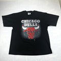 Y2K Chicago Bulls Graphic T-Shirt Lee Sport Black NBA Tee XL