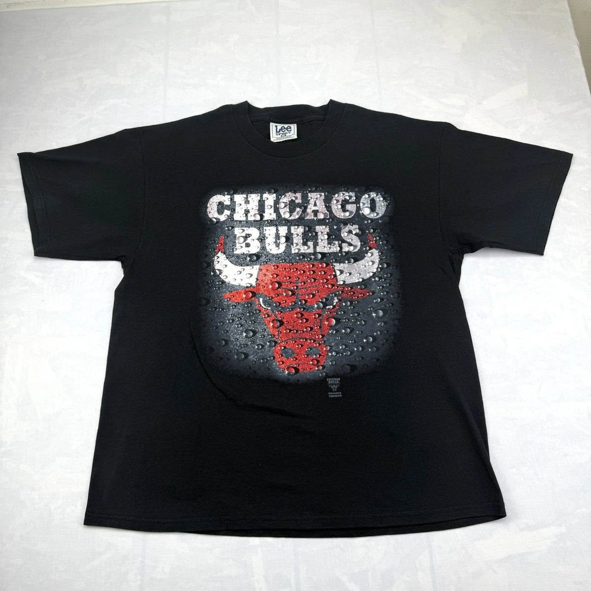 Y2K Chicago Bulls Graphic T-Shirt Lee Sport Black NBA Tee XL