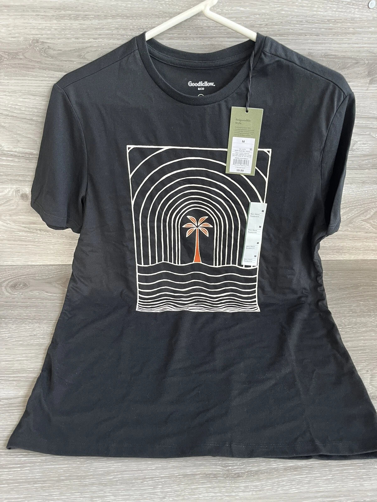 Goodfellow T-shirt Black - M  Palm Tree Design New
