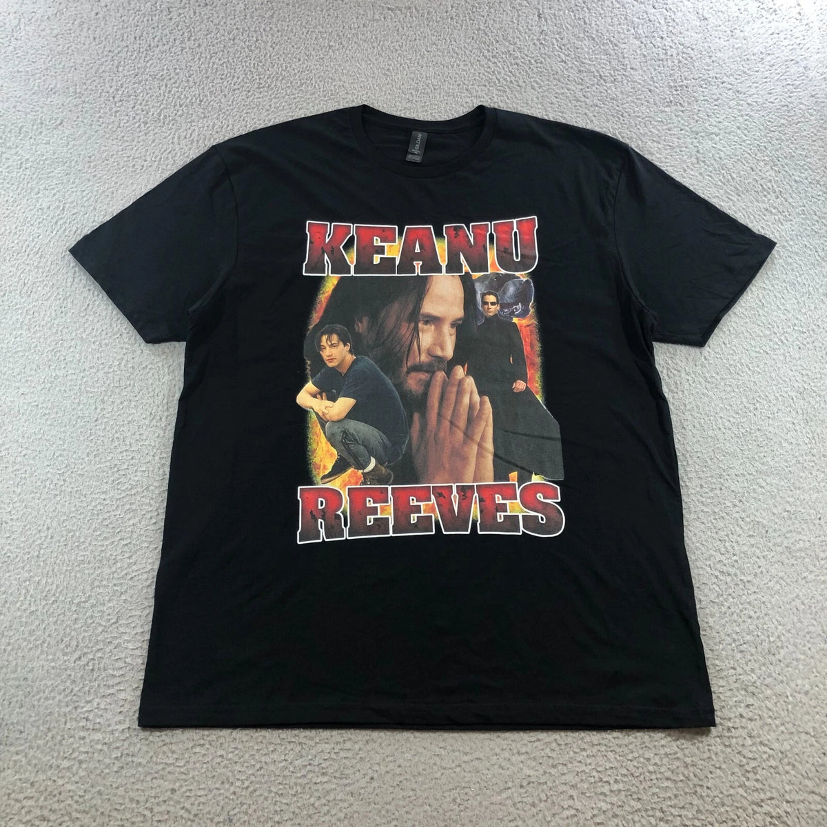 keanu reeves rap tee t shirt mens XL black graphic print boot custom funny pun