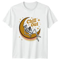 Chill Out T-Shirt Celestial Goth Skeleton Novelty Birthday Gift For Him And Her