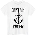 Personalized Captain Name T-Shirt- Custom Boat Anchor Nautical Boating Gift Tee