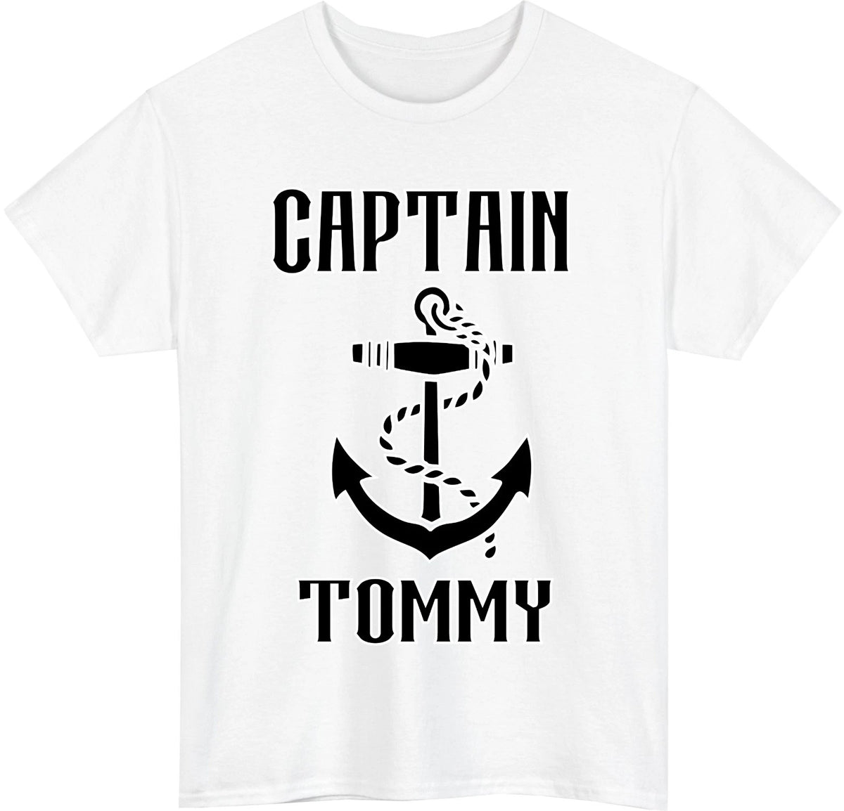 Personalized Captain Name T-Shirt- Custom Boat Anchor Nautical Boating Gift Tee