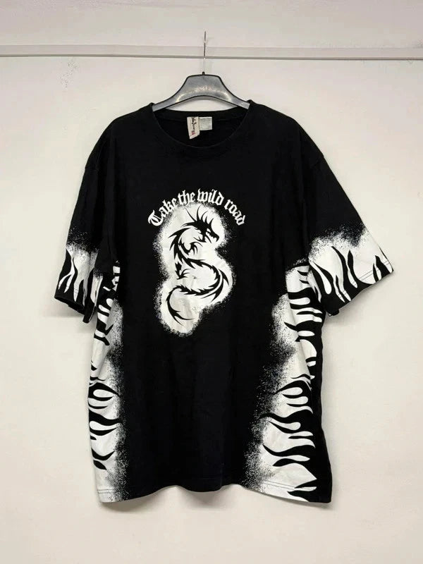 Eddie Bauer Tribal Tattoo Dragon Y2K Style T-Shirt size Large