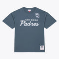 Mitchell & Ness San Diego Padres Gray Thunderstorm Head Coach T-Shirt Men's