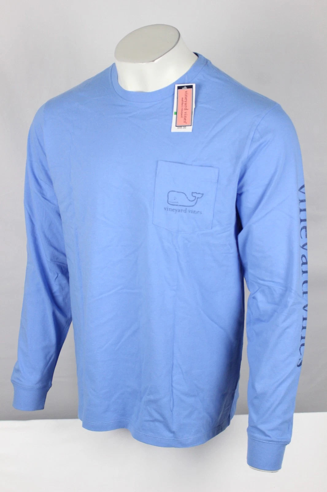 Vineyard Vines Men's Long Sleeve Vintage Whale Pocket Tee T Shirt L Bayside Blue