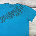 Y2k Fox Motocross Racing Blue Graphic T-shirt size Men's XL