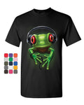 DJ Frog with Headphones T-Shirt Cute Animal Music Wildlife Rock Mens Tee Shirt