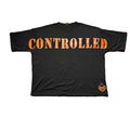 Controlled Insanity Men's 4XL  Black Orange Cotton Skull Graphic shirt Baggy