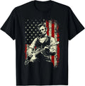 Abraham Lincoln Playing Guitar Rock and Roll American Flag T-Shirt