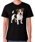 Happy Jack Russell Terrier Dog Illustration T-Shirt Pet Lover Gift Unisex Tee
