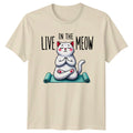 Live In The Meow Yoga Cat Funny Fitness T-Shirt