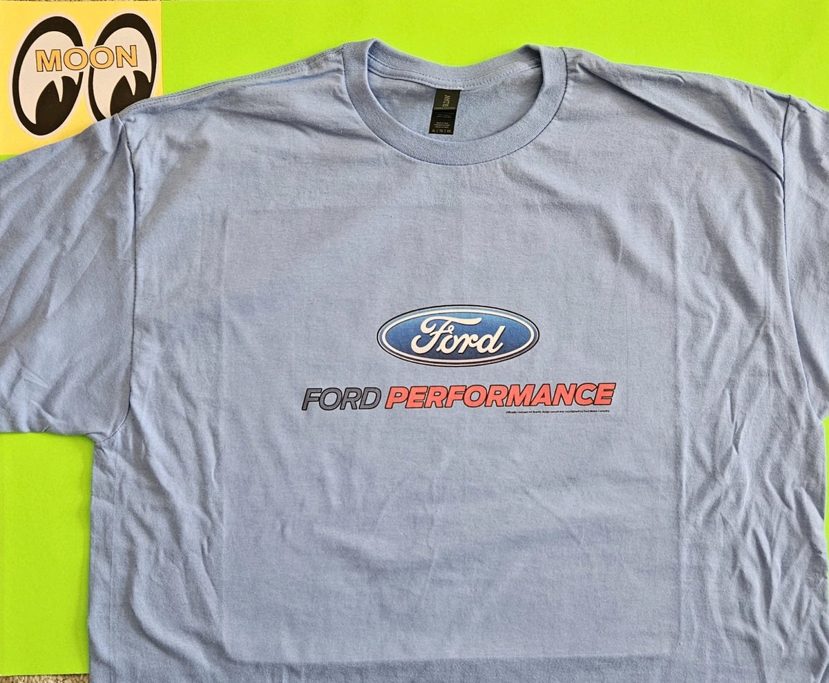 Classic Ford Performance Oval Men's Blue Heavy Cotton T-Shirt.