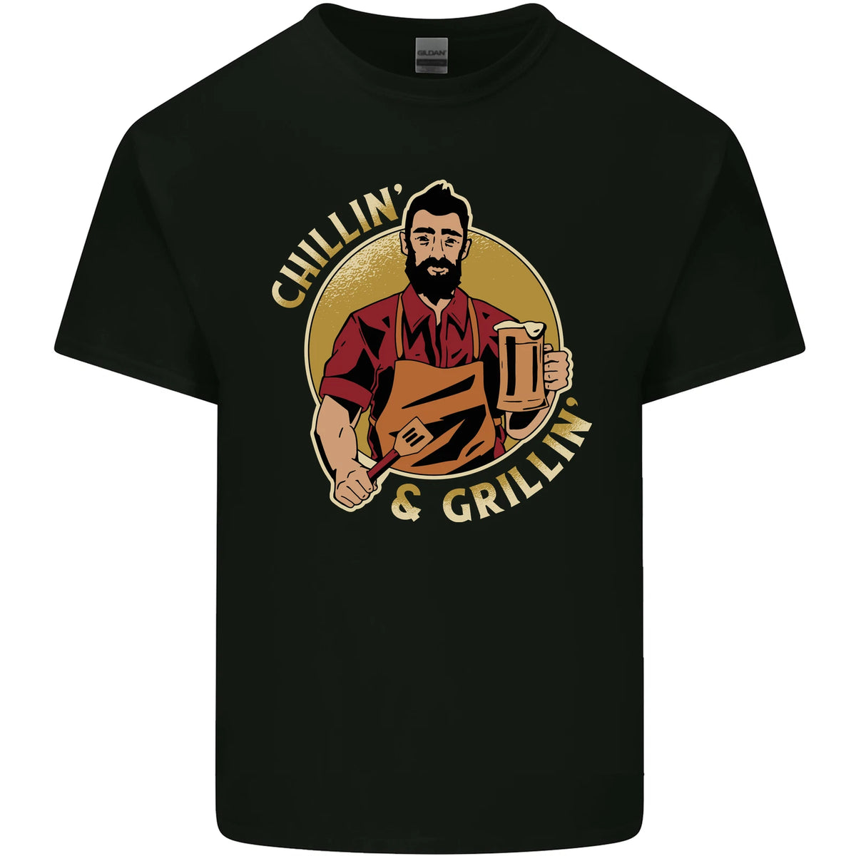 Chillin & Grillin Funny BBQ Beer Camping Mens Light Cotton T-Shirt