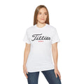 T-Shirt — 'Titties' Script Logo Tee (Playful Vintage Graphic) Fun Golf T