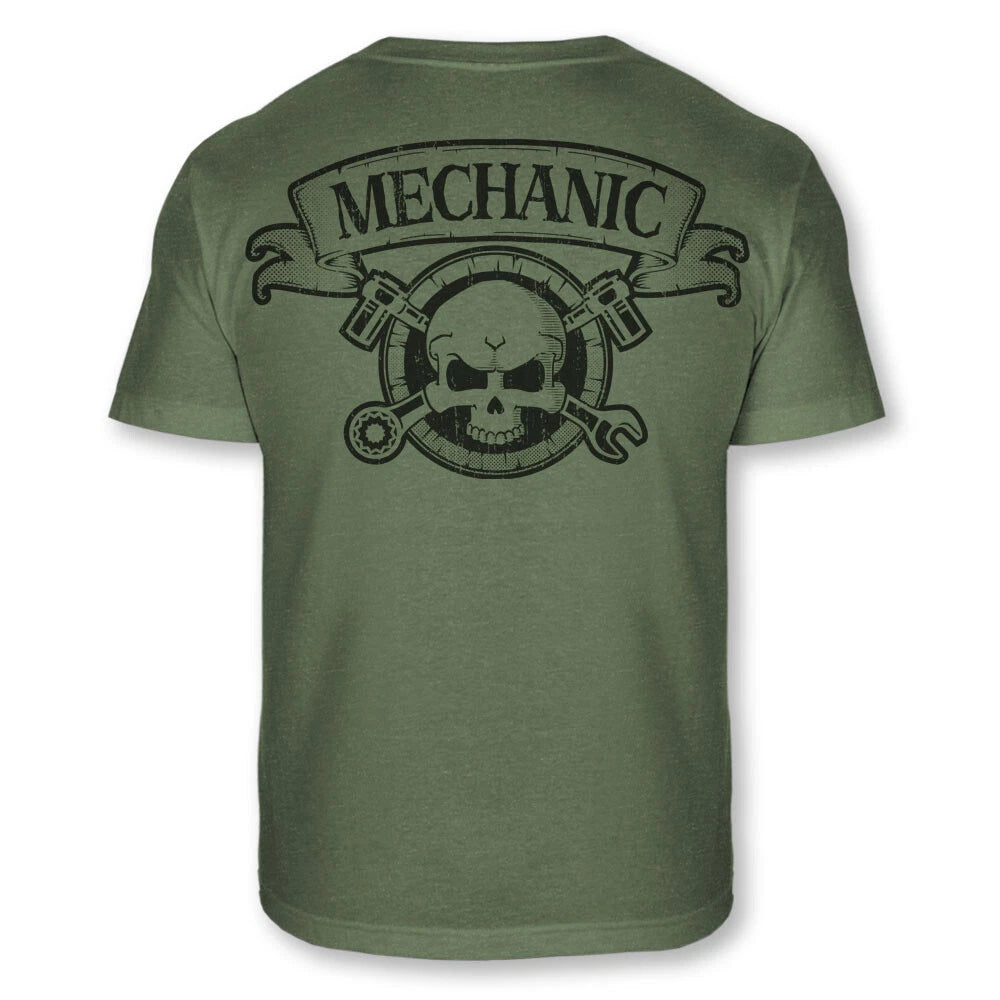 Mechanic Skull Crossbones T-Shirt - Auto Repair Mechanic Soft Blend Tee - A117