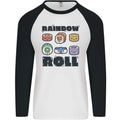 Kawaii Sushi Rainbow Roll Fish Mens L/S Baseball T-Shirt