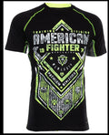 AMERICAN FIGHTER Black Neon Yellow VALDOSTA  Athletic Graphic T-shirt NWT