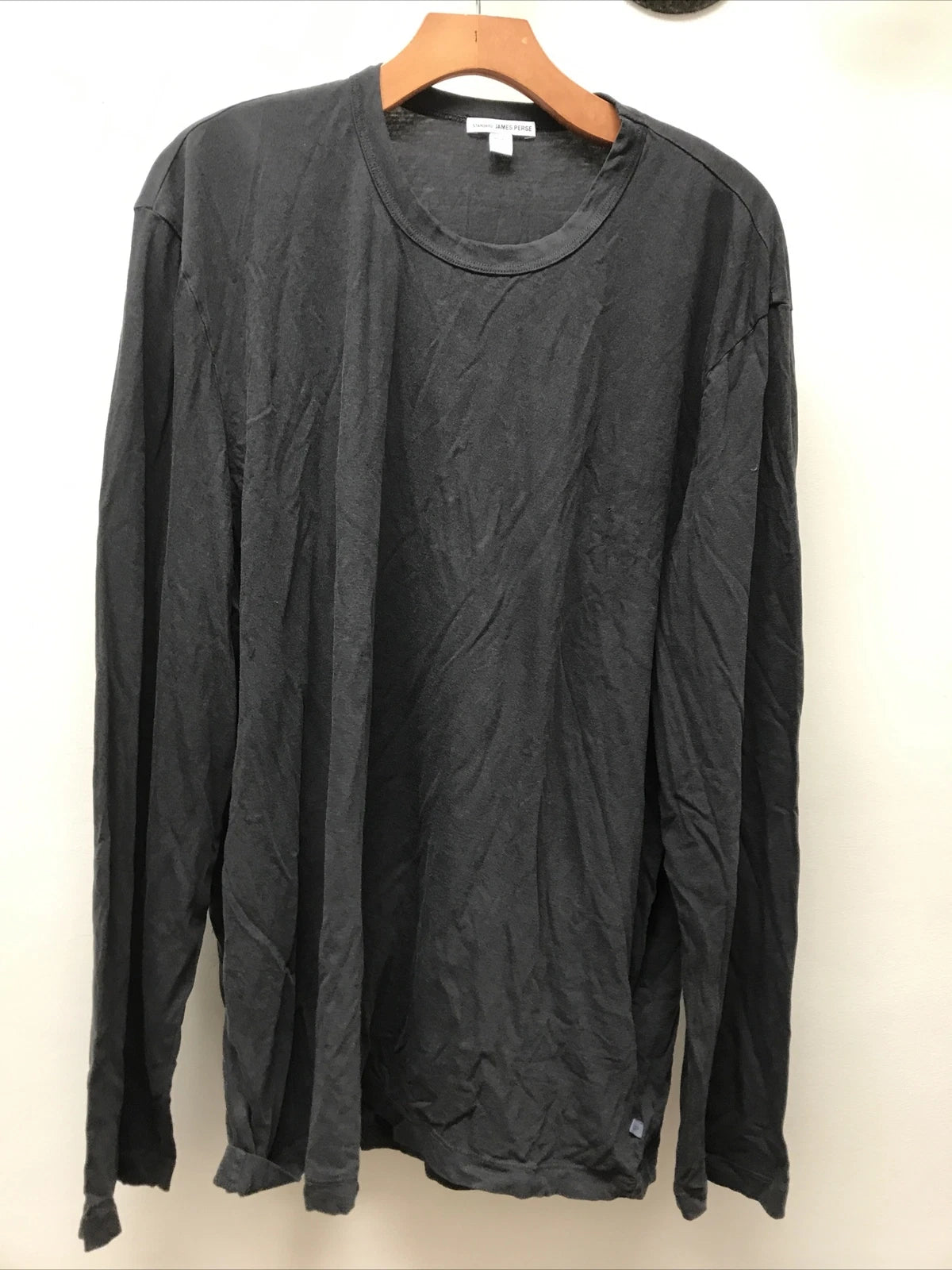 James Perse  Men's Basic Classic Dark Gray L/S T-Shirt MLJ3351 NEW charckol