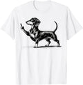 Funny Dachshund Middle Finger Meme Dog Graphic T Shirt Sarcastic Gift