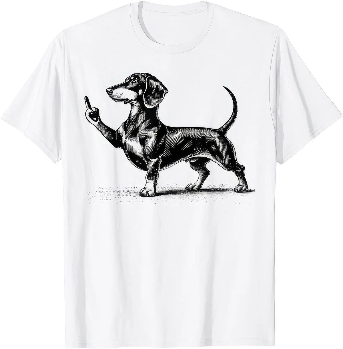 Funny Dachshund Middle Finger Meme Dog Graphic T Shirt Sarcastic Gift