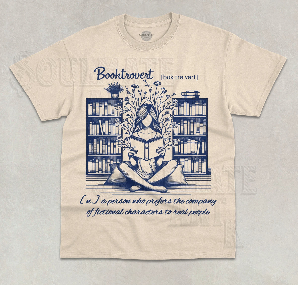 Booktrovert T-Shirt Funny Meme Book Worm Lover Joke Fictional Character Shirt