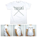 SA106 Mens Rebel X Minimal Typography Simple Art Clean Graphic White T Shirt