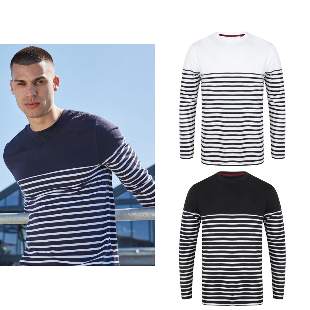 Front Row Long sleeve Breton striped T - Regular fit heavyweight long-sleeved T