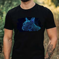 Mens Light Up Dog Print Cotton T-Shirt Size XS to 5XL