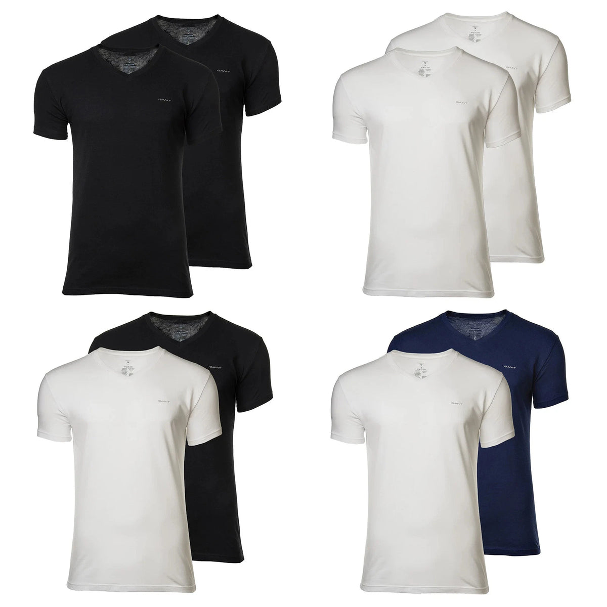 GANT Men's T-Shirt, 2 Pack - V-NECK T-SHIRT 2-PACK, V-Neck, Short Sleeve,...