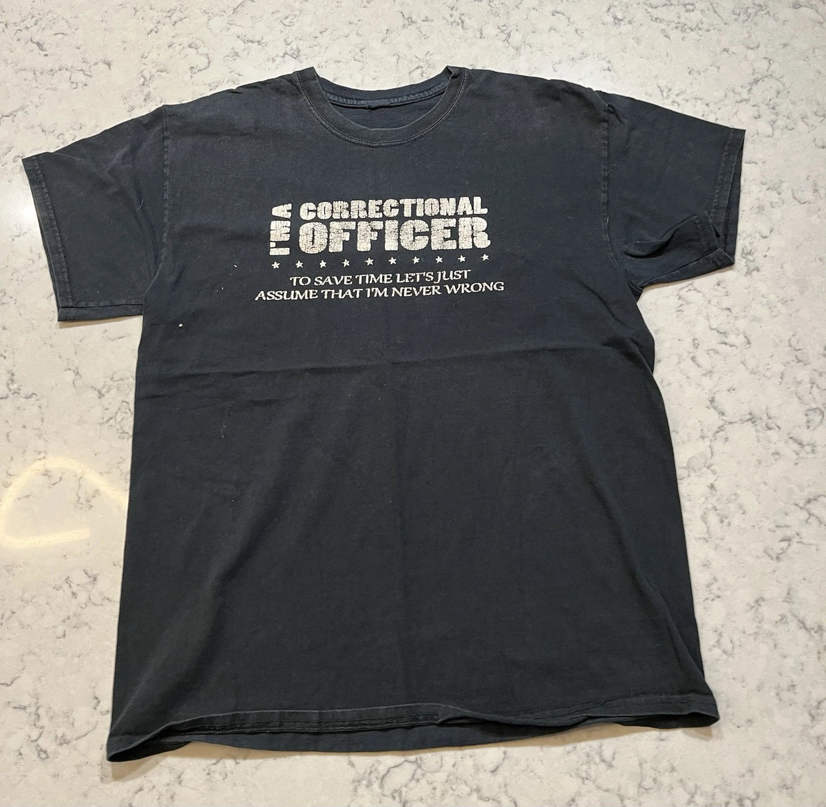 Vintage Correctional Officer Black Graphic Tshirt Size M