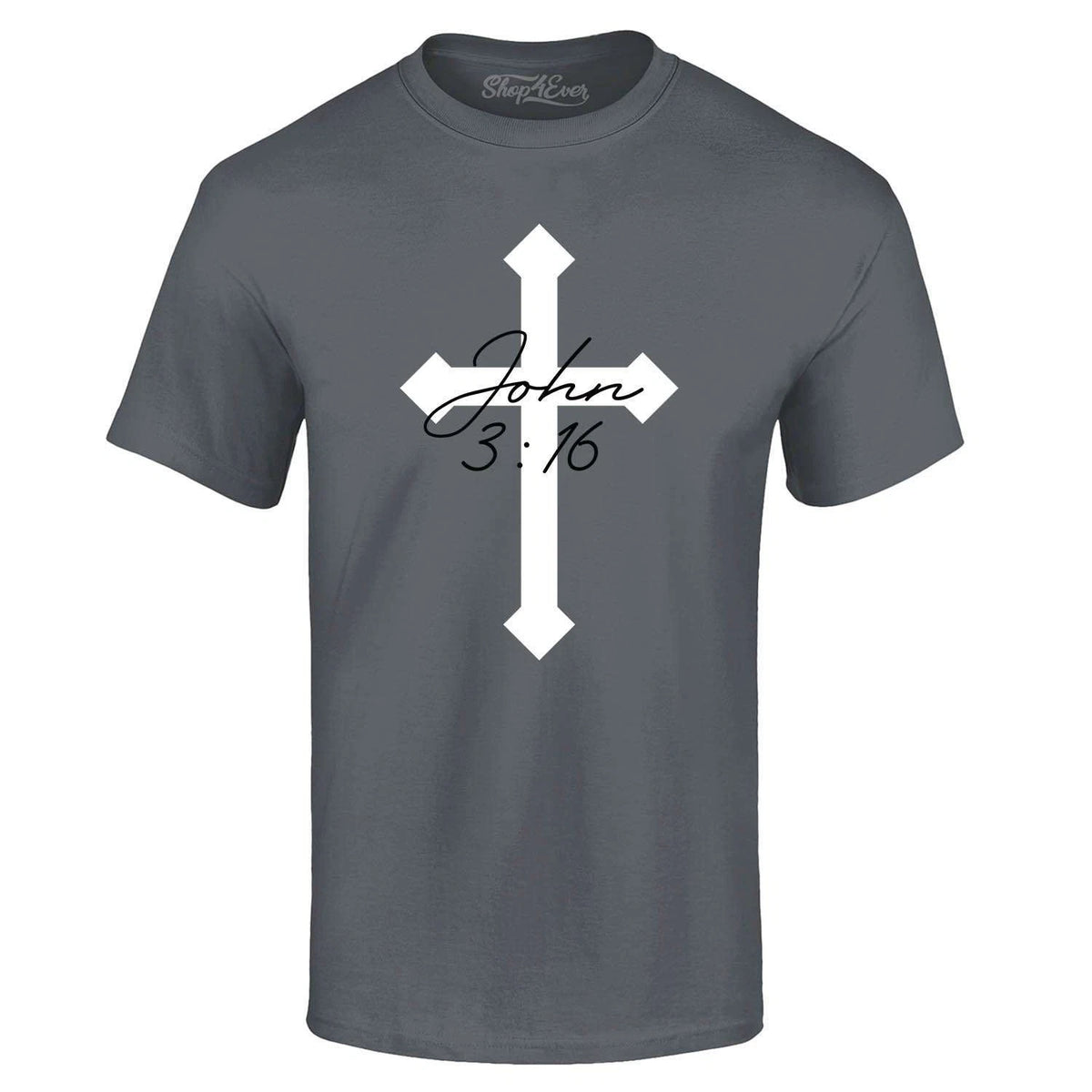 John 3:16 Bible Verse Script Cross T-shirt Religious Shirts