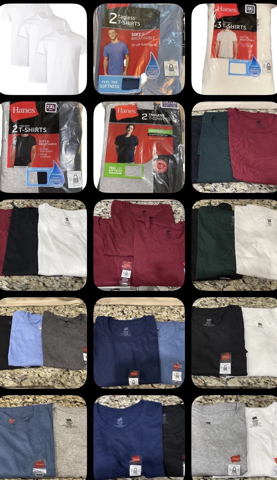 Hanes Men's T-shirt 2 Or 3 pack In various colors available, new