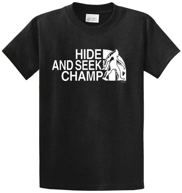 Hide And Seek Champ Cotton Printed Tee Shirt Regular and Big and Tall Sizes