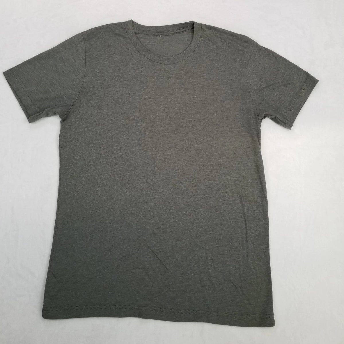 Unbranded Men's Gray Crew Neck Short Sleeve Basic Shirt Classic Casual