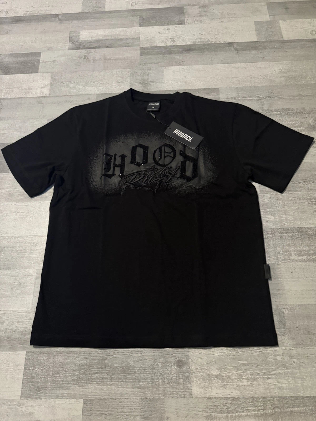 Hoodrich Iron V2 Oversized T Shirt Black Size Medium
