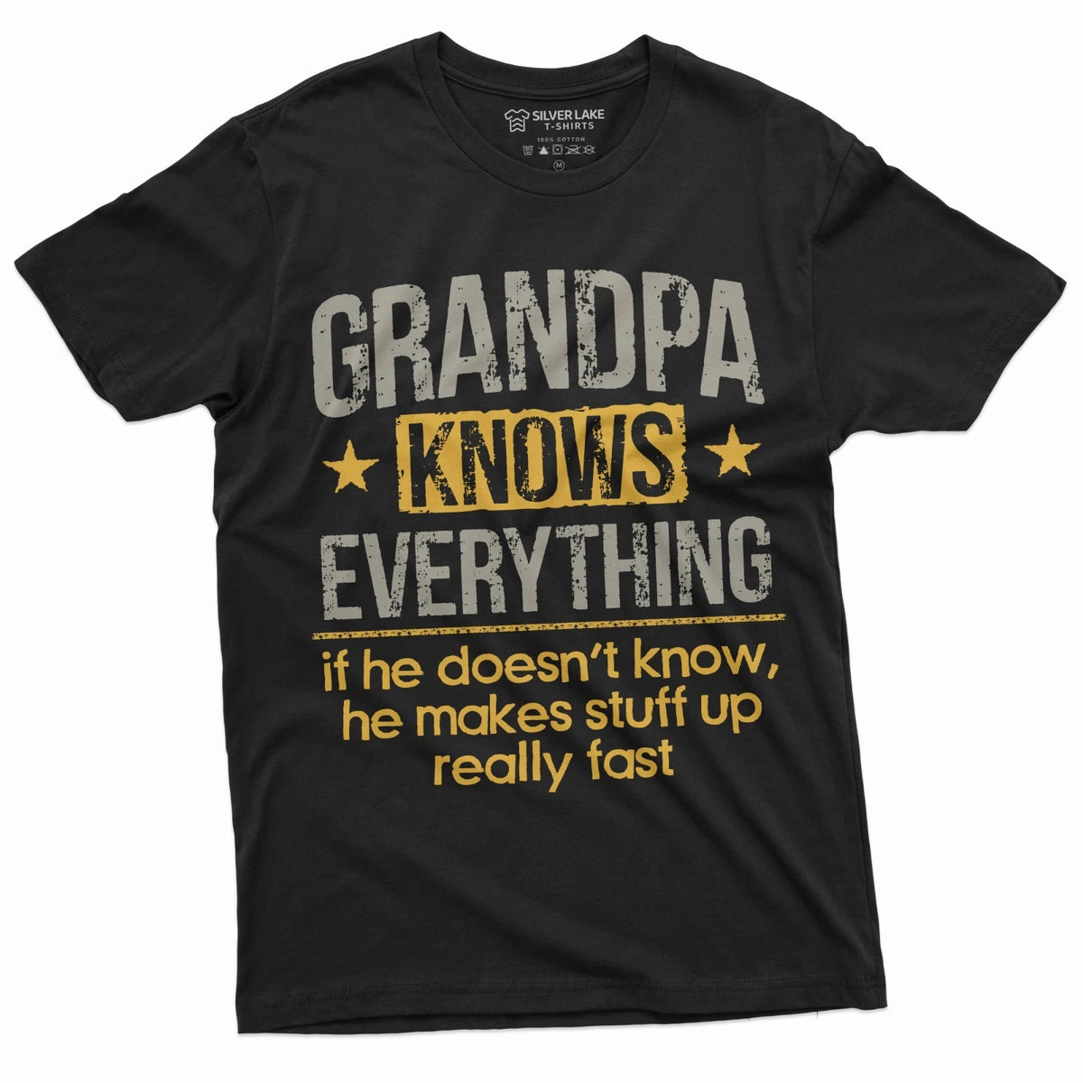 Grandpa Funny Grandfather knows everything humorous father's day papa tee shirt