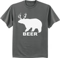 Funny Beer Deer Bear T-shirt Mens Graphic Tee Dad Gifts Hunting