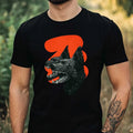 Mens Two Headed Hell Creature Motif Cotton T-Shirt Size XS to 5XL