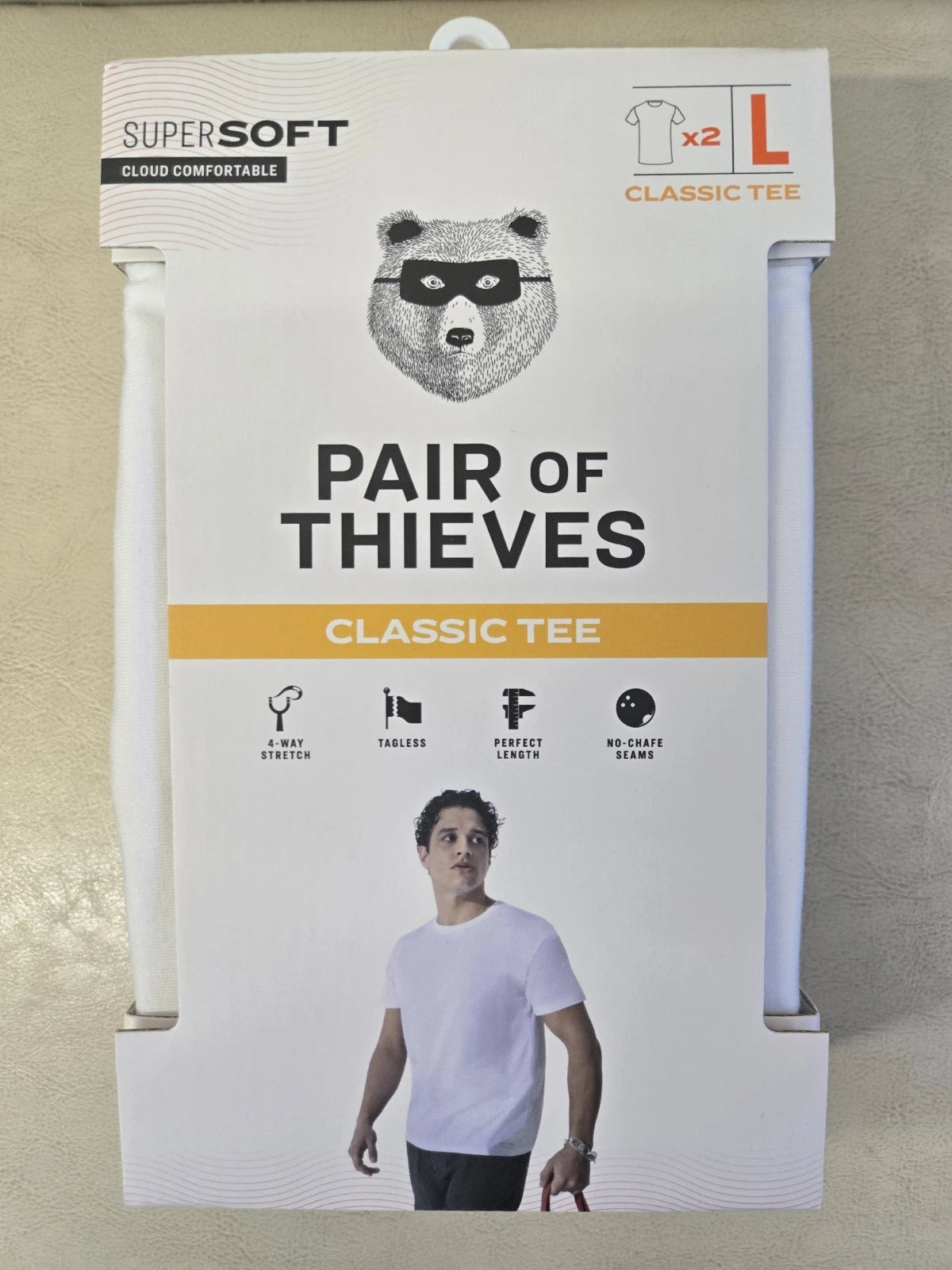 Pair of Thieves Men's Classic Crewneck Undershirt 2pk - White - Large