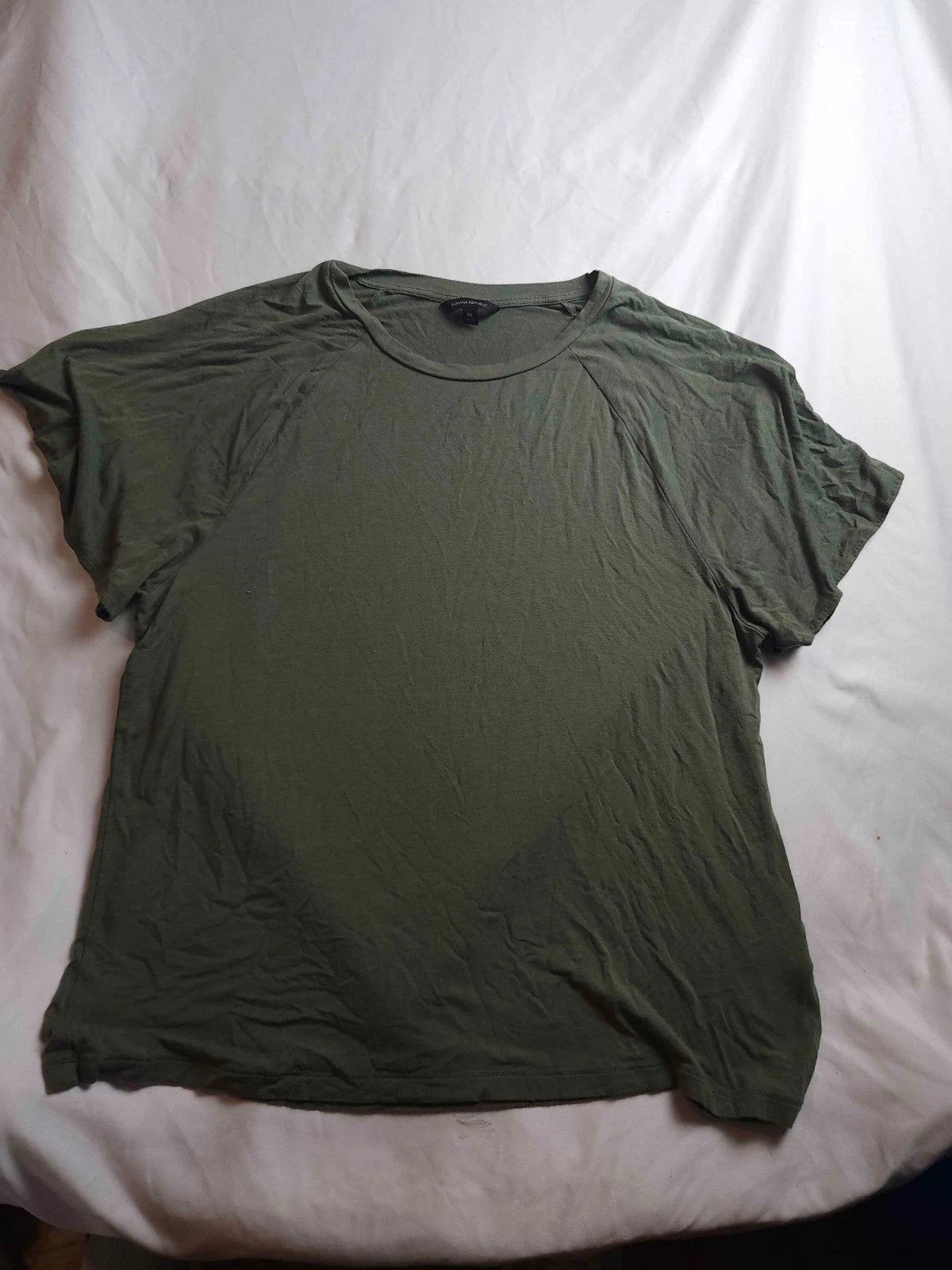 Banana Republic Raglan T Shirt Mens Size XL Green Knit Casual Basic Minimalist