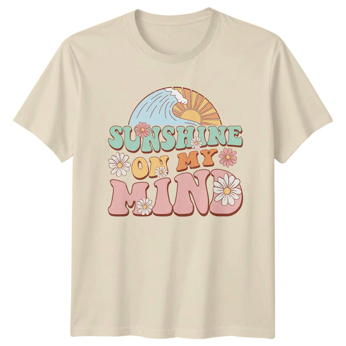 Sunshine On My Mind Womens T-Shirt Retro Beach Summer Holiday Gift For Her