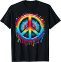 Tie-Dye Peace Sign Drip Hippie T-Shirt