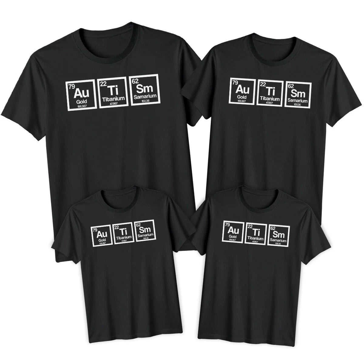Family Periodic Table Elements Autism Awareness Day T-Shirt Tee Spectrum #AD