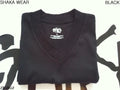 3 NEW SHAKA WEAR PLAIN SHORT SLEEVE V-NECK T-SHIRT BLACK BLANK LARGE L 3PC
