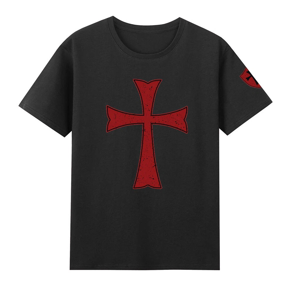 Deus Vult Knights Templar Red Cross Crusader Jesus T-Shirt
