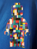 Lego x Target T-Shirt XL Mens Blue Short Sleeve Minifigure Urban Brick