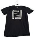 Graphic T-Shirt Stylish Black w/Raised White Lettering Designer Style Mens XL