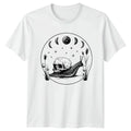 Skull Snail Moon Phases T-Shirt Celestial Gothic Birthday Gift For Him And Her