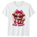 Stay Sassy Womens T-Shirt Kawaii Highland Cow Cattle